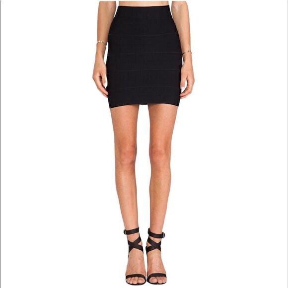 BCBGMAXAZRIA Simone Mini Bandage Skirt in Black - Picture 1 of 14